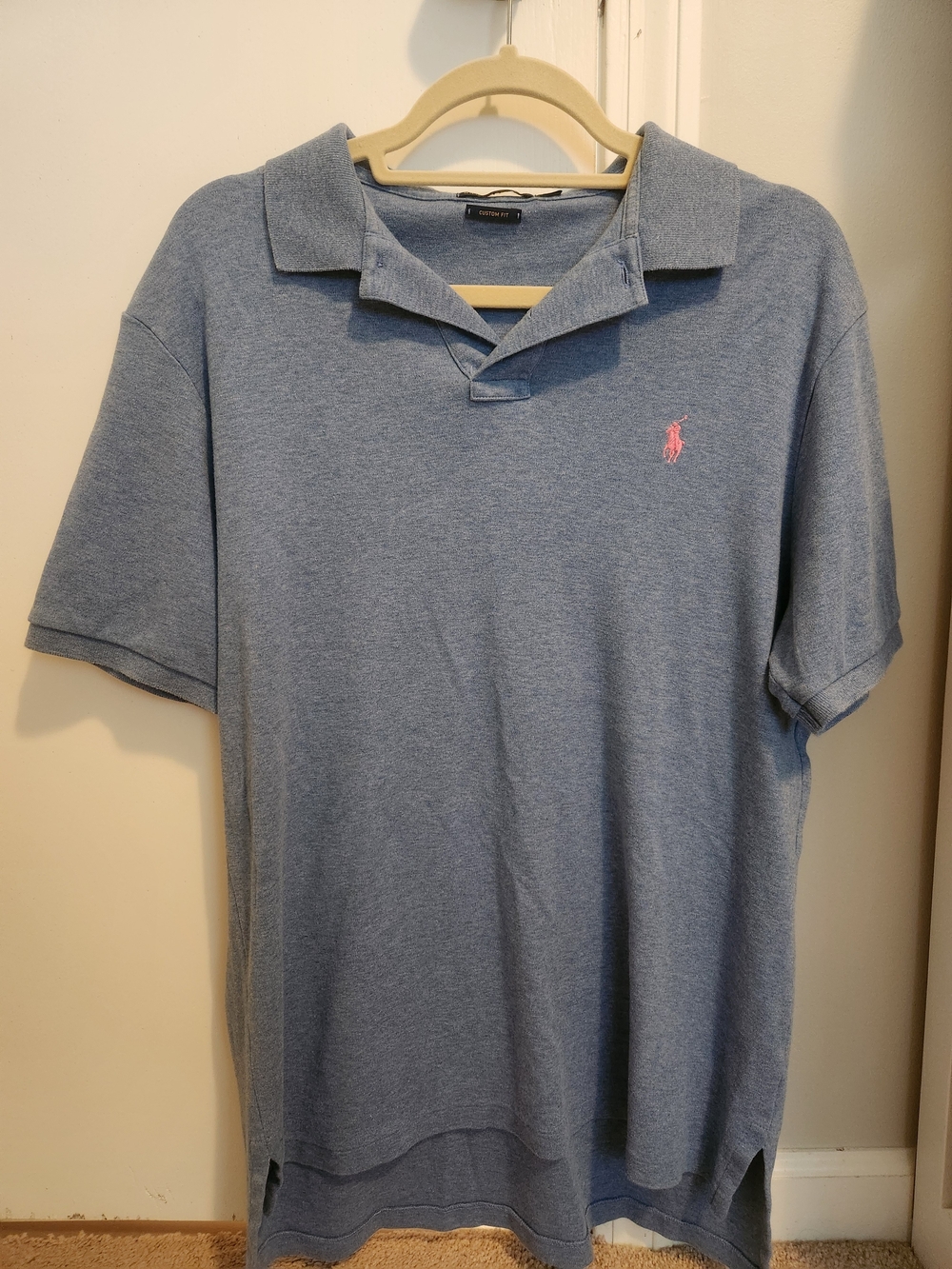 Ralph Lauren Heather Blue Polo with Pink Pony